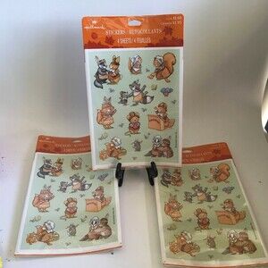 NOS 3 Pkgs of HALLMARK THANKSGIVING Animal Friends Stickers